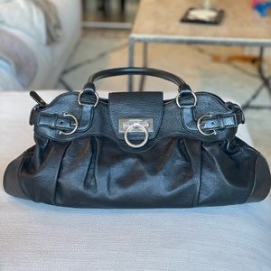 Salvatore Ferragamo Black leather Marisa satchel